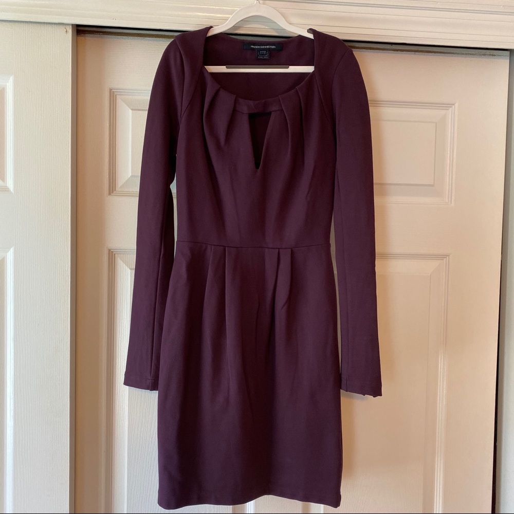 French Connection keyhole pleated dress